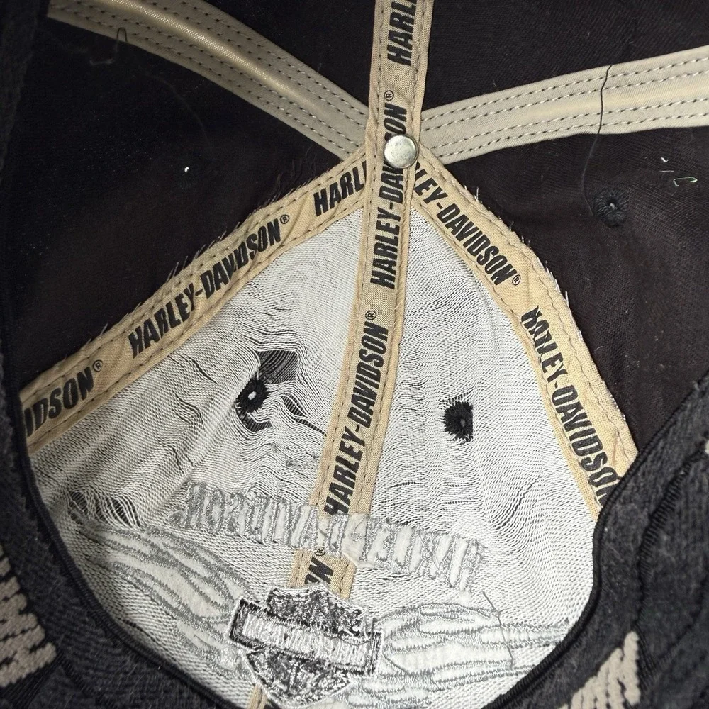 Harley Davidson Brown Flame Stretch Fit Hat Orlando Florida Embroidered